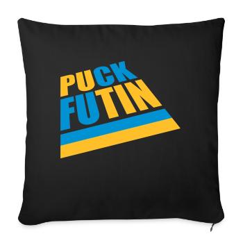puck futin logo design - Sofa pillowcase 17,3'' x 17,3'' (45 x 45 cm) - black - Front