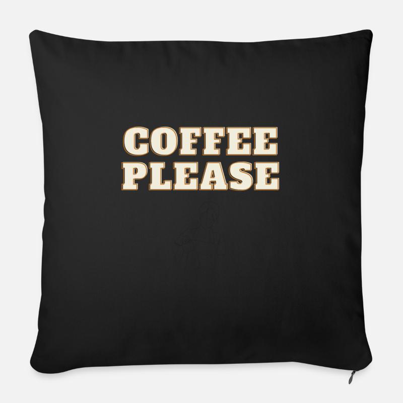 COFFEE PLEASE - Sofakissenbezug 45 x 45 cm - Schwarz