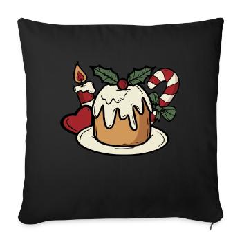 Gâteau aux bonbons de Noël Weihnachten Süßigkeiten - Housse de coussin décorative 45 x 45 cm - noir - Devant