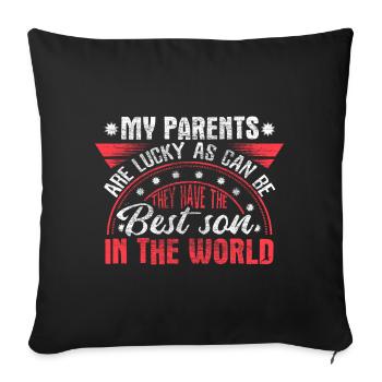 Cadeau Fils Enfant - Housse de coussin décorative 45 x 45 cm - noir - Devant