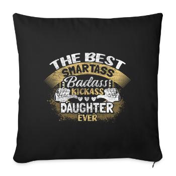 Fille fille - Housse de coussin décorative 45 x 45 cm - noir - Devant