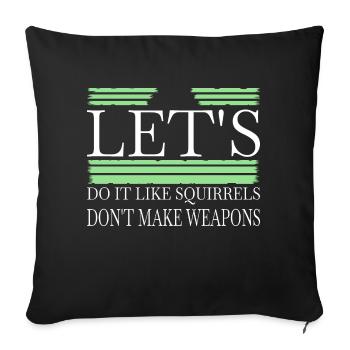 flower power peace for paris gift idea peace sign - Sofa pillowcase 17,3'' x 17,3'' (45 x 45 cm) - black - Front