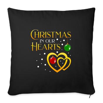 Christmas in my heart - Sofa pillowcase 17,3'' x 17,3'' (45 x 45 cm) - black - Front