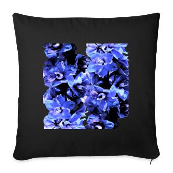 Hyacinth blue - Sofa pillowcase 17,3'' x 17,3'' (45 x 45 cm) - black - Front