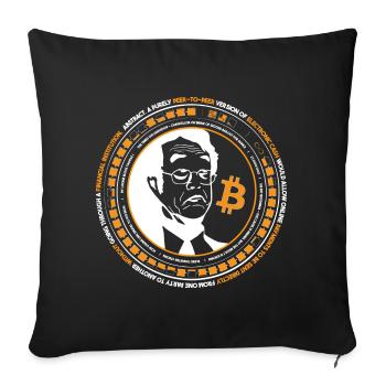 Satoshi simply Bitcoin - Sofakissenbezug 45 x 45 cm - Schwarz - Vorne