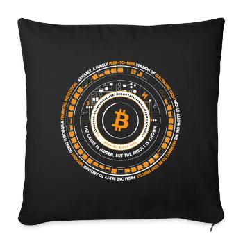 Bitcoin is time - Sofakissenbezug 45 x 45 cm - Schwarz - Vorne
