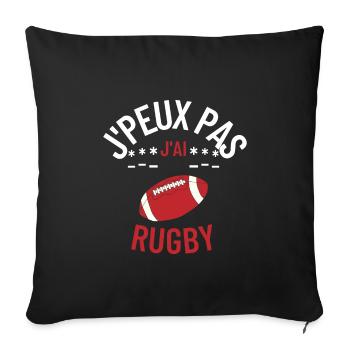 J peux pas j ai rugby - Housse de coussin décorative 45 x 45 cm - noir - Devant