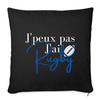 J peux pas j ai rugby - Housse de coussin décorative 45 x 45 cm - noir - Devant