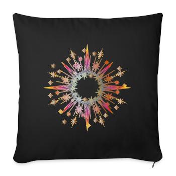 étoile étincelante et brillante comme cadre - Housse de coussin décorative 45 x 45 cm - noir - Devant