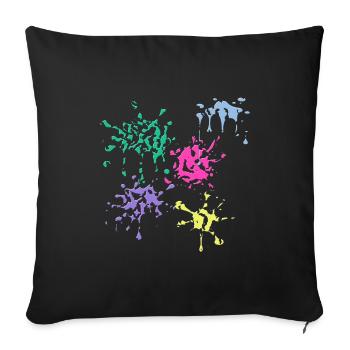 Taches de couleur - Housse de coussin décorative 45 x 45 cm - noir - Devant