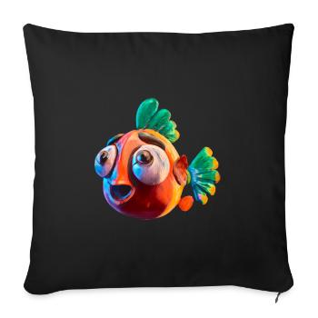 Shocking goldfish - Sofa pillowcase 17,3'' x 17,3'' (45 x 45 cm) - black - Front