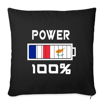 Cyprus and France Power 100% - Sofa pillowcase 17,3'' x 17,3'' (45 x 45 cm) - black - Front