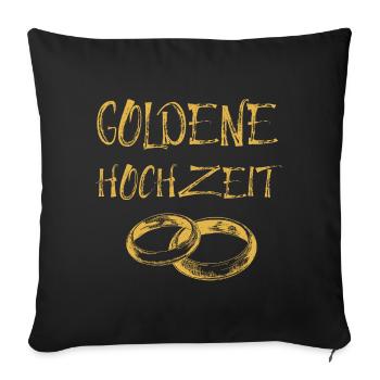 Goldene Hochzeit Text Goldene Eheringe - Sofakissenbezug 45 x 45 cm - Schwarz - Vorne