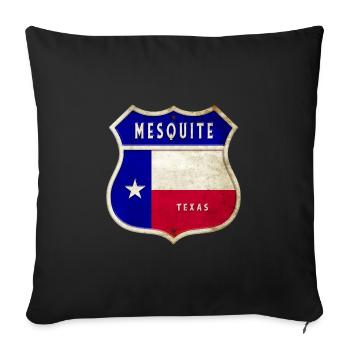 Mesquite Texas Wappen Flaggen Design - Sofakissenbezug 45 x 45 cm - Schwarz - Vorne