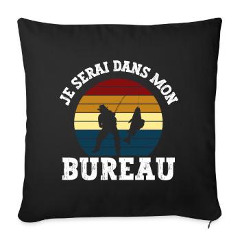 je serai dans mon bureau - Housse de coussin décorative 45 x 45 cm - noir - Devant