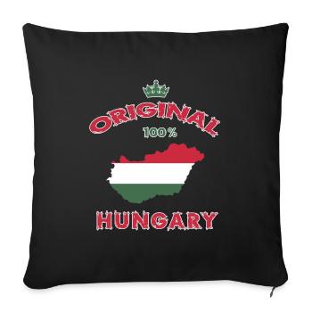 Hungary original 100% flag design - Sofa pillowcase 17,3'' x 17,3'' (45 x 45 cm) - black - Front