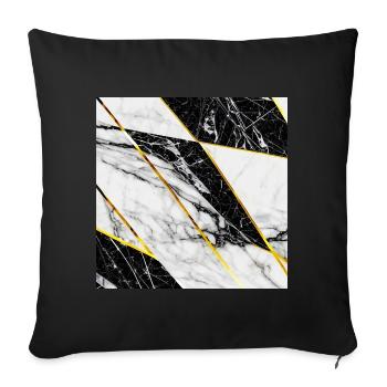 Marble Black White Gold Mosaic Geometric - Sofa pillowcase 17,3'' x 17,3'' (45 x 45 cm) - black - Front