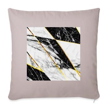Marble Black White Gold Mosaic Geometric - Sofa pillowcase 17,3'' x 17,3'' (45 x 45 cm) - light taupe - Front