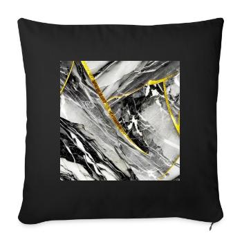 Marble Black Gold Natural Stone - Sofa pillowcase 17,3'' x 17,3'' (45 x 45 cm) - black - Front