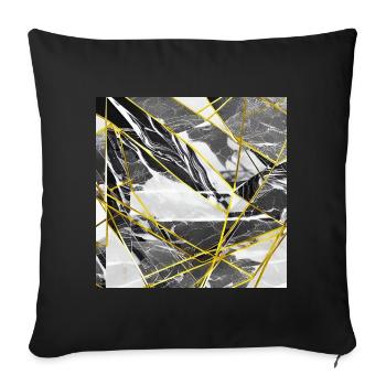 Marble Black Gold Geometric texture - Sofa pillowcase 17,3'' x 17,3'' (45 x 45 cm) - black - Front