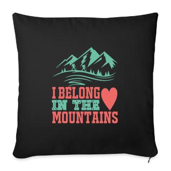 Mountains hiking Nature outdoor - Sofa pillowcase 17,3'' x 17,3'' (45 x 45 cm) - black - Front