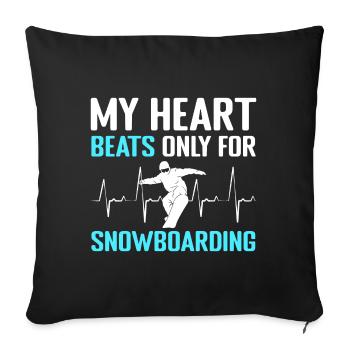 Snowboard Extreme Sport Boarder - Housse de coussin décorative 45 x 45 cm - noir - Devant