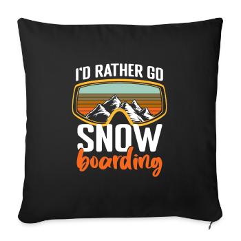 Snowboard Hobby Neige - Housse de coussin décorative 45 x 45 cm - noir - Devant