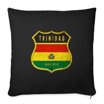 Trinidad Bolivia coat of arms design - Sofa pillowcase 17,3'' x 17,3'' (45 x 45 cm) - black - Front