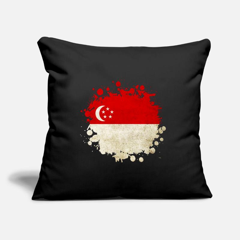 Design du drapeau de Singapour Housse de coussin décorative 45 x 45 cm