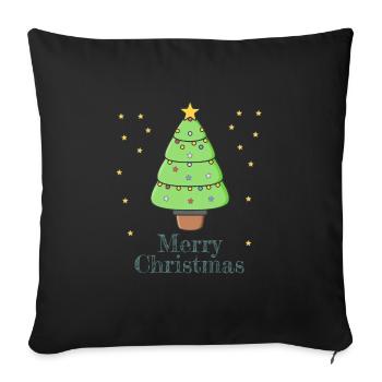 Merry Christmas - Housse de coussin décorative 45 x 45 cm - noir - Devant