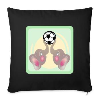 Children Football - Elephants COUPLE - Football Game - Sofa pillowcase 17,3'' x 17,3'' (45 x 45 cm) - black - Front