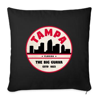 Tampa Skyline Retro Badge - Sofa pillowcase 17,3'' x 17,3'' (45 x 45 cm) - black - Front