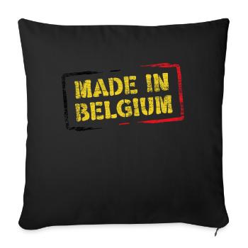 Made in Belgium. - Sofa pillowcase 17,3'' x 17,3'' (45 x 45 cm) - black - Front