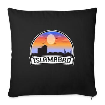 Islamabad Pakistan Skyline Vintage Sunset Travel S - Housse de coussin décorative 45 x 45 cm - noir - Devant