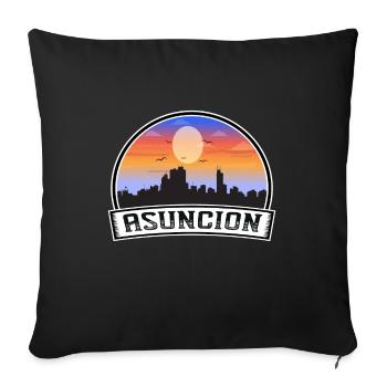 Asuncion Paraguay Skyline Vintage Sunset Travel So - Housse de coussin décorative 45 x 45 cm - noir - Devant