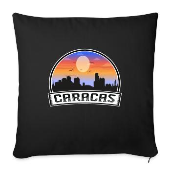 Caracas Venezuela Skyline Vintage Sunset Travel So - Housse de coussin décorative 45 x 45 cm - noir - Devant