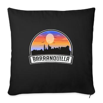 Barranquilla Colombia Skyline Vintage Sunset Trave - Sofa pillowcase 17,3'' x 17,3'' (45 x 45 cm) - black - Front