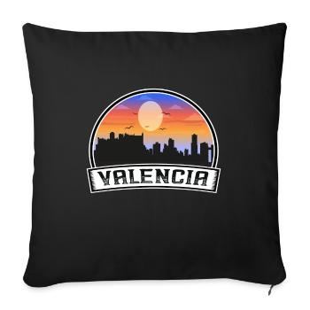 Valencia Venezuela Skyline Vintage Sunset Travel S - Housse de coussin décorative 45 x 45 cm - noir - Devant