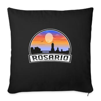Rosario Argentina Skyline Vintage Sunset Travel So - Housse de coussin décorative 45 x 45 cm - noir - Devant