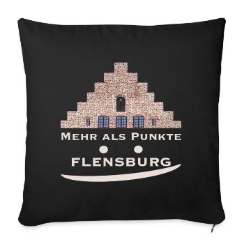Flensburg Nordertor - Mehr als Punkte - Sofakissenbezug 45 x 45 cm - Schwarz - Vorne