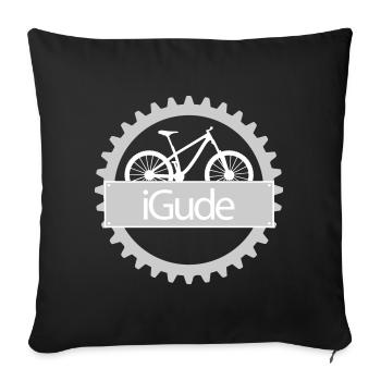iGude Zahnrad MTB hell - Sofakissenbezug 45 x 45 cm - Schwarz - Vorne