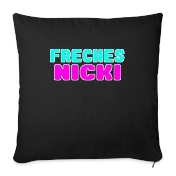 freches nicki neon Farben - Sofakissenbezug 45 x 45 cm - Schwarz - Vorne