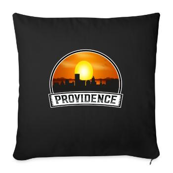 Providence Rhode Island États-Unis Skyline Vintage Coucher de soleil - Housse de coussin décorative 45 x 45 cm - noir - Devant