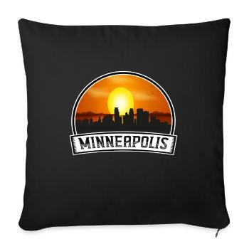 Minneapolis Minnesota États-Unis Skyline Vintage Sunset T - Housse de coussin décorative 45 x 45 cm - noir - Devant