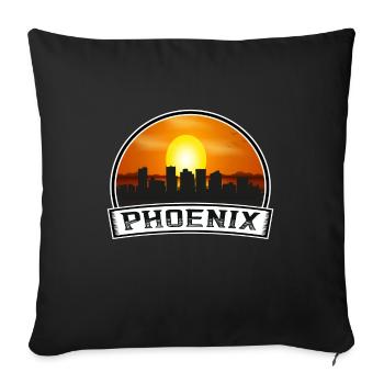 Phoenix Arizona États-Unis Skyline Vintage Sunset Travel - Housse de coussin décorative 45 x 45 cm - noir - Devant