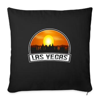 Las Vegas Nevada Usa Skyline Vintage Sunset Travel - Sofakissenbezug 45 x 45 cm - Schwarz - Vorne