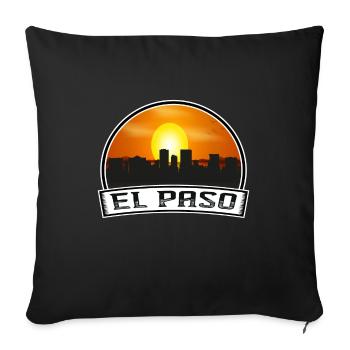 El Paso Texas USA Skyline Vintage Sonnenuntergang Reisen So - Sofakissenbezug 45 x 45 cm - Schwarz - Vorne