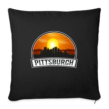 Pittsburgh Pennsylvania Usa Skyline Vintage Sunset - Sofa pillowcase 17,3'' x 17,3'' (45 x 45 cm) - black - Front