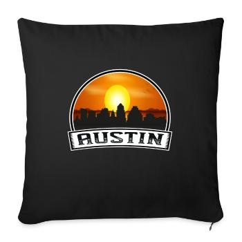 Austin Texas Usa Skyline Vintage Sunset Travel Sou - Sofakissenbezug 45 x 45 cm - Schwarz - Vorne