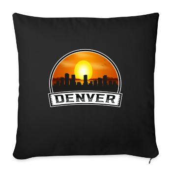 Denver Colorado États-Unis Skyline Vintage Sunset Travel - Housse de coussin décorative 45 x 45 cm - noir - Devant